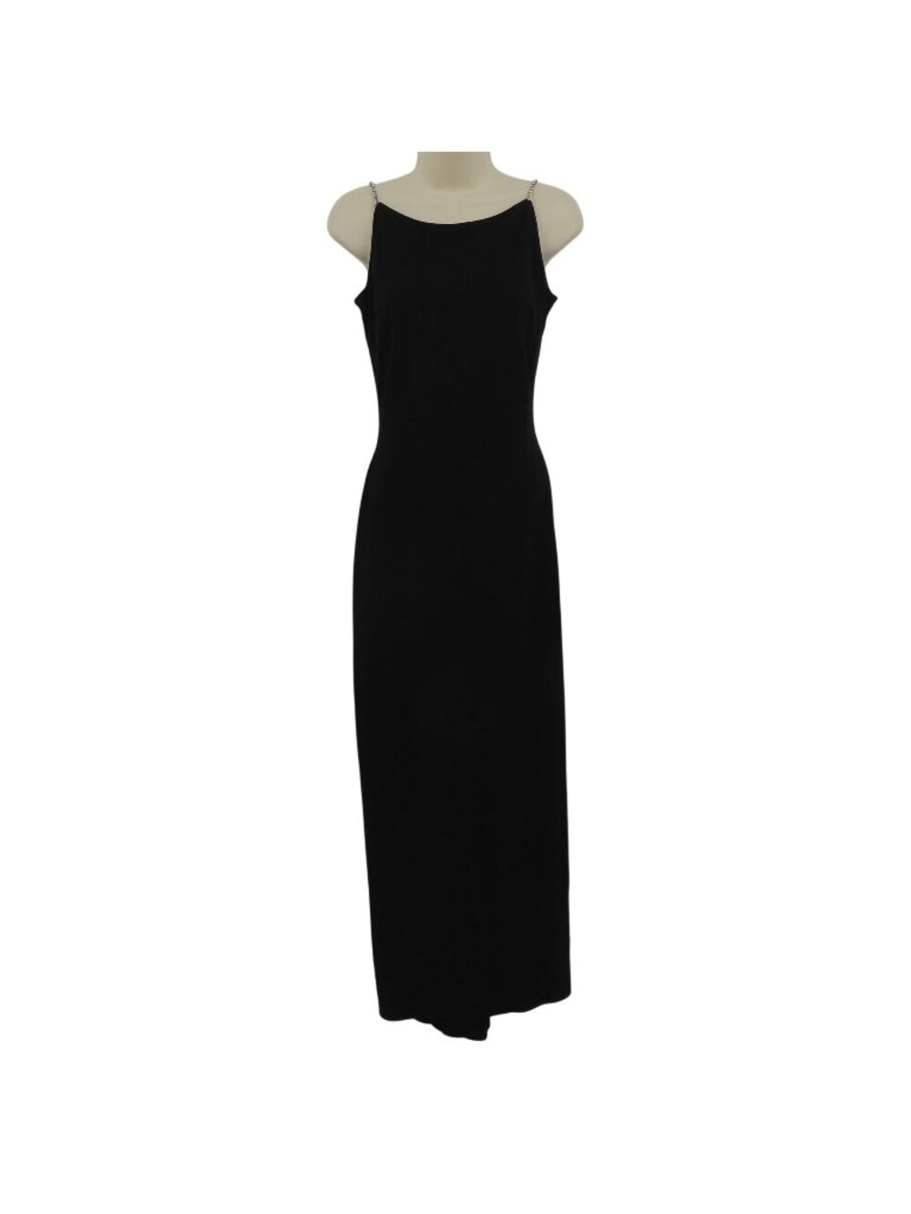 VTG Gunne Sax Jessica McClintock Junior 7 Black Backless Rhinestone Strap Dress